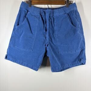 Katin Corduroy Shorts Mens Medium Blue Elastic Waist Pull On Drawstring Casual